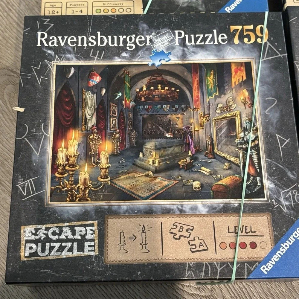 Ravensburger 759 Jigsaw Puzzle Submarine Escape Space‎ Vampire Cabin Lot Of 4